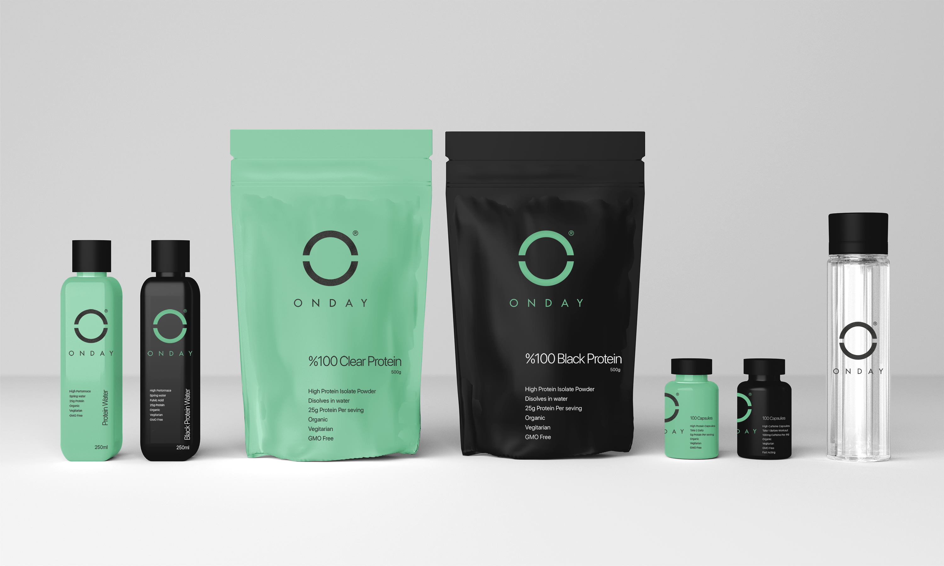 Gijs de Vos - Onday - Branding - Merk - Design - Art direction - Graphic design - Grafisch vormgeven - Concept - Sport - Hardlopen - Running - Clothing - Box - Cover magazine - Posters - Stationary - Protein - Bottle - Drink - Supplement